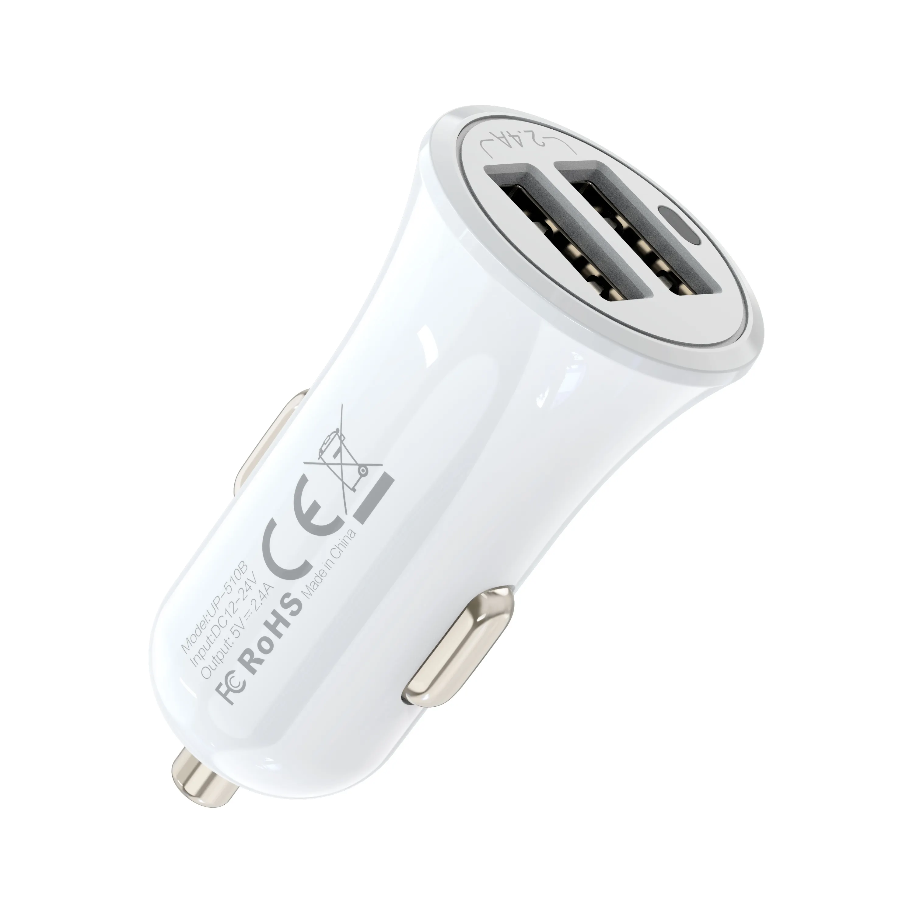 good quality 12w Universal Car Adapter Fast Charging Pd Usb Car Charger Adaptor Dual Port Type Car Charger