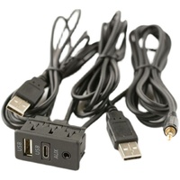 Câble adaptateur USB Type C et AUX 3,5 mm encastrable pour tableau de bord de voiture, bateau, ordinateur, écouteurs, avec blindage tressé en PVC, compatible iOS
