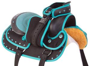 Golden Horse — ensemble de selle occidentale pour femmes, synthétique et léger, en cristal, de 10 à 18 pouces - Product Image 6