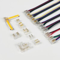 Connecteurs LED COB en forme de L 5/8/10/12 mm sans soudure pour bandes lumineuses CCT FCOB 2/3/4/5/6 broches IP20 IP65 Connecteur bande à bande