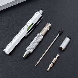 6 in 1 Multifunctional Tool Heavy Metal Ballpoint <b>Pen</b> With Level and Screwdrivers Customized logo Universal Stylus <b>Pen</b> - Product Image 5