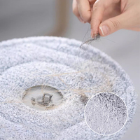 Homettler Serpillère multifonction durable en acier inoxydable à essorage automatique avec manche télescopique, tampons réutilisables écologiques 90%-100%