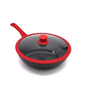 Utensilios de cocina de mármol antiadherentes, profesional, Fondo de <span class=keywords><strong>3</strong></span> capas, Wok chino con tapa - Product Image 2