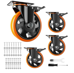 Roulettes robustes verrouillant la plaque supérieure pivotante industrielle meubles et chariot d'établi roulettes de 4 pouces - Product Image 5