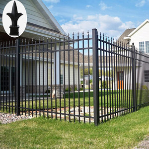 Clôture en métal en fer forgé galvanisé <span class=keywords><strong>pour</strong></span> <span class=keywords><strong>piscine</strong></span> et jardin à domicile personnalisée Panneaux de clôture tubulaires ornementaux en acier noir - Product Image 1