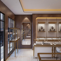 Vitrines de luxe Sundo pour bijoux, en verre incurvé, pour la vente en gros, présentoirs pour magasins de bijoux, design d'intérieur commercial