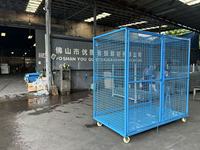 Cage à palettes en acier perforé de qualité professionnelle, empilable, pour entrepôt, avec revêtement en poudre bleue pour résistance à la rouille