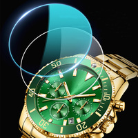 Montre-bracelet pour homme, luxe, plaqué or, sport, étanche, lumineuse, multifonction, extérieur, affaires, quartz
