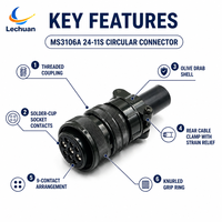 MS3106A 24-11S MIL-DTL-5015 Seri Konektor Bundar 9 Pin Female Straight Plug Kabel Mount Servo Motor Machine Vision Silver