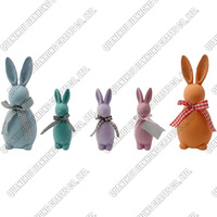Haut printemps bleu debout flocage lapin ornement de table lapin de pâques Figure décoration