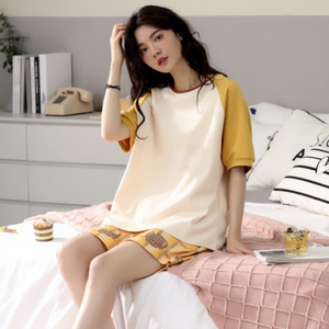 Factory Cheap Wholesale Women's Sleepwear Woman Cartoon Printed Pyjamas Polyester Lounge Lingerie Fashionable Girl Pajamas Set - Product Image 3