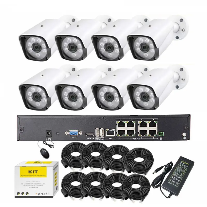 4k 8mp H.265 Ir Night Vision Video Surveillance Camera Built-in 8mp Network Ip Poe Camera