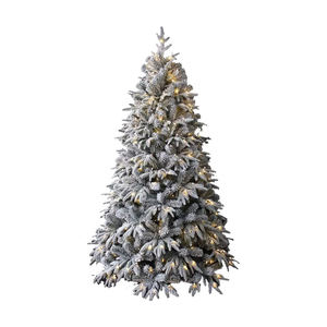 Décorations de Noël artificielles haut de gamme très vendues, <span class=keywords><strong>sapin</strong></span> blanc pré-éclairé à charnières avec support métallique - Product Image 1