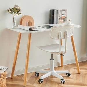 Chaise de bureau moderne minimaliste, réglable en hauteur, pivotante avec roulettes, sans accoudoirs, inclinable, pour la maison, le bureau, l'étude, la chambre à coucher - Product Image 1