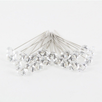 Broche décorative en acrylique pour robe de mariée, fleur fixée, épingle transparente en cristal et diamant