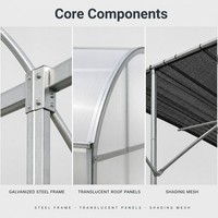 Serre commerciale multi-travées pour la culture de légumes, système de toiture en polycarbonate, système d'ombrage, ventilation