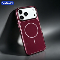 Coque de téléphone magnétique VAWI B412 en PC rigide brillant pour iPhone 18 17 16 15 14 13 12 Pro Max, anti-jaunissement, protection arrière mobile
