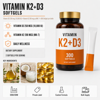 Capsules de Vitamines D3K2 OEM ODM, Suppléments à Base de Plantes, Capsules Éclaircissantes pour la Peau avec Logo OEM