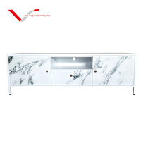 Meuble TV moderne style industrielle du milieu du siècle, console multimédia en métal avec rangement pour salon et maison