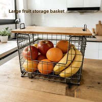 Grote metalen fruitmand voor de keuken, afneembaar snackrek voor aanrechtbladen in de woonkamer, groentenopbergmand