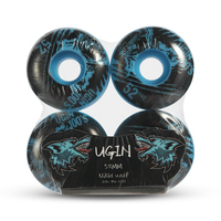 Roulettes de skateboard personnalisées 100a, pour skateboard, noir, blanc, avec imprimés, 52mm
