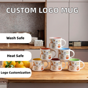 Tazza <span class=keywords><strong>da</strong></span> <span class=keywords><strong>caffè</strong></span> in ceramica sublimata con Logo personalizzato <span class=keywords><strong>da</strong></span> 16 once stile classico stile impilabile personalizzato con coperchio e cucchiaio - Product Image 2