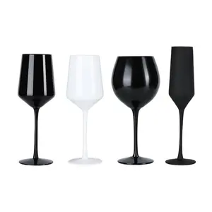Venta al por mayor doble ciego negro degustación copas de vino a todo Color acento ciego negro degustación GlassFun fiesta evento 22/19/15/10oz - Product Image 1