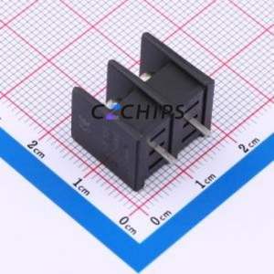 MX25C-7.62-02P-BK01-Cu-S-A Barrier Terminal Block Through hole,P=7.62mm Connector Two Sides 7.62mm 1x2P Straight Pin - Product Image 2