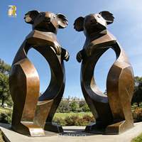 Statue de koala en bronze coulé de grande taille, design abstrait, pour parc extérieur, jardin