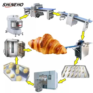 Linea di produzione di pane per Croissant completamente automatica per la produzione di Croissant completamente automatica da forno