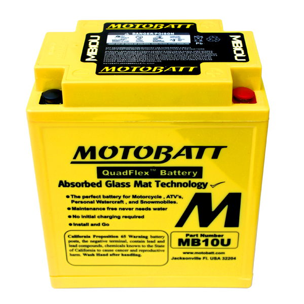 Motobatt Battery MB10U 12V 14.5Ah AGM New 174Wh Off-road Motorcycle ATV Snowmobile Replacement