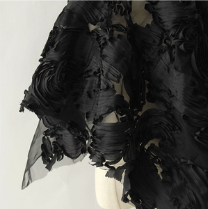 Tessuto Jacquard Broccato Floreale con Texture a Foglie Grandi, Ricamo in <span class=keywords><strong>Organza</strong></span> alla Moda per Abiti da Ragazza - Product Image 3