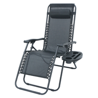 Chaise longue zéro gravité pliable moderne avec cadre en acier, dossier en échelle, écologique, confortable, durable, portable, pour la pêche et la plage