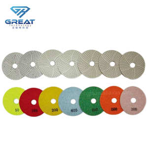 Disco abrasivo diamantato da 4 pollici per lucidatura a umido e a secco, strumento per la levigatura di pietra, marmo e granito - Product Image 2