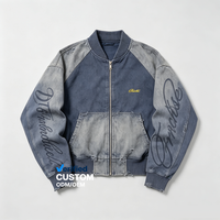 Set Jaket Distressed Heavyweight Custom Grosir, Efek Sun Faded, Supplier Terpercaya, Cetak DTG Kornit, Windbreak Streetwear