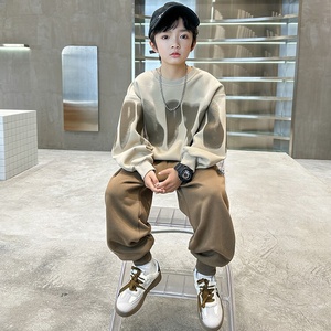 Set Felpa e Pantaloni in Cotone Spazzolato per Ragazzi, Nuovo Stile Primavera Autunno 2026, Fantasia Cartone Animato per Ragazzi Più Grandi, Casual e alla Moda - Product Image 1