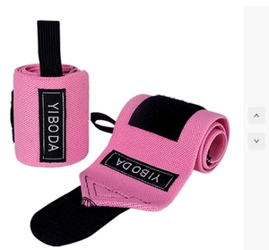 Muñequeras de poliéster para levantamiento de pesas para gimnasio con logotipo personalizado, muñequeras de nailon Spandex, soporte para Palma, funda para pulgar, elasticidad ajustable con cordones - Product Image 4