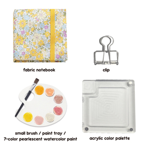 Ensemble de peinture aquarelle nacrée imprimé lapin pour enfants, carnet de croquis compact de voyage, 8 couleurs scintillantes rose et orange, jouet artistique portable - Product Image 3