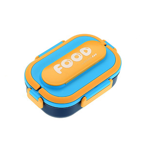 <b>Lunch</b> <b>Box</b> Double Compartment 304 Stainless Steel Rectangular For Students Office Workers Children With Plastic Lid - Product Image 3