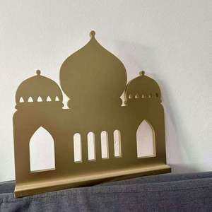 Decoration 2026 Islamic Ornament Gifts Gold Wooden Mosque <b>Table</b> <b>Centre</b> for Ramadan Home Decor - Product Image 4