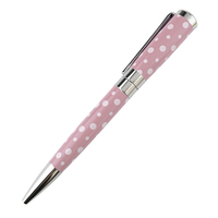 Stylo à bille de luxe rose lavande préféré des filles, stylo plume en métal avec Design de points personnalisé pour les planificateurs de voyage