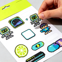 Hoja de pegatinas holográficas impermeables, vinilo transparente personalizado, hoja de pegatinas troqueladas con diseño de beso, hojas de pegatinas personalizadas