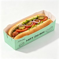 Boîte à hot-dogs imprimée sur mesure, vente en gros, emballage alimentaire jetable résistant à la graisse avec LOGO, fabricant d'usine