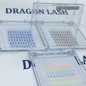 Usine fournissant des cils super doux faits à la main, extensions de cils plats colorés en forme de C/D, longues tiges pré-faites, 0,07 mm - Product Image 2