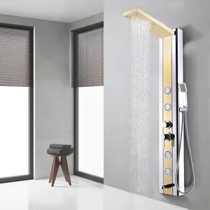 Душевая панель из нержавеющей стали, массажная система «Водопад», кран для ванной комнаты