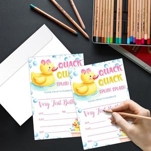 Duck Birthday <strong>Party</strong> Invites with Envelopes, First Birthday <strong>Invitations</strong> for <strong>Girls</strong> Children Lucky Duck Birthday <strong>Party</strong> Decorations - Product Image 3
