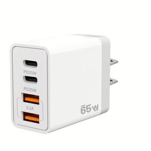 Chargeur mural rapide 25W 50W à 4 ports de charge, double Type C, charge rapide USB-C-C pour iPhone et Huawei - Product Image 1