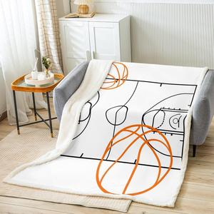 <b>Pink</b> Basketball Court Scene Flannel <b>Blanket</b> <b>Throw</b> <b>Blanket</b> Nap <b>Blanket</b> Breathable Skin Friendly for Home Office Nap Custom Print - Product Image 4