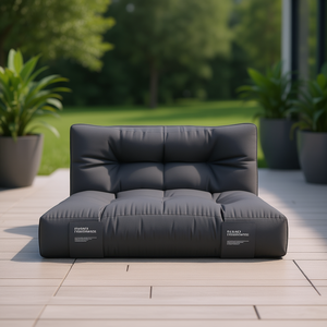 Coussin de palette d'extérieur Elinacs Anthracite Rectangulaire Résistant à l'eau Matelassé 100% Polyester Utilisation toutes saisons - Product Image 2