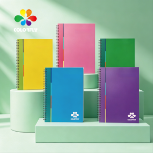 Cuaderno Espiral A5 con Encuadernación Cosida, Separadores de Temas Multicolor, 90 Hojas con Páginas Rayadas, para la Escuela y Oficina - Product Image 6